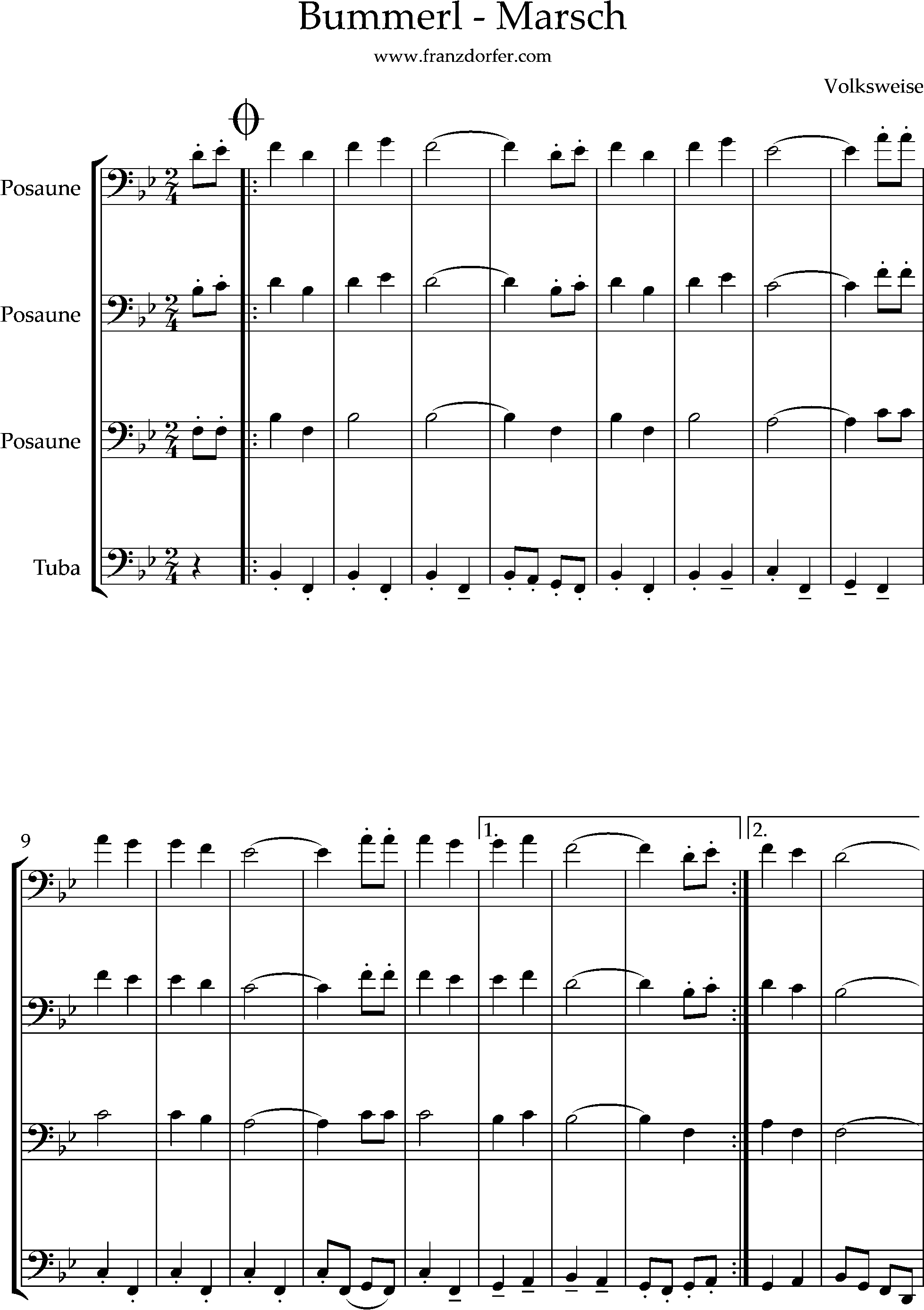 Bummerlmarsch - Posaune POsaunentrio- Bummerl Marsch